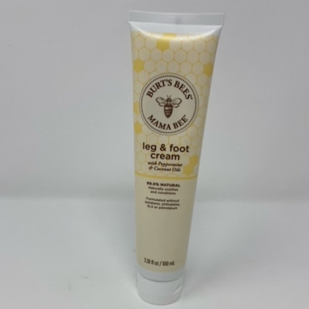 Burt's Bees Mama Bee with Oil, Leg & Foot Cream Peppermint 3.38 Fl Oz